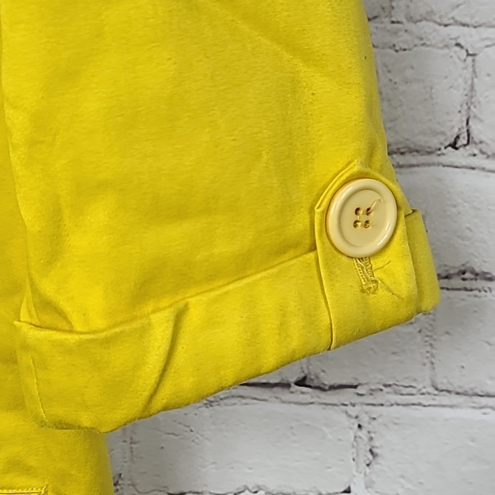 Spiegel Vintage Bright Lemon Yellow Short Sleeve Blazer Fitted Jacket Medium - Picture 5 of 8
